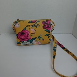 Betsey Johnson floral yellow crossbody purse